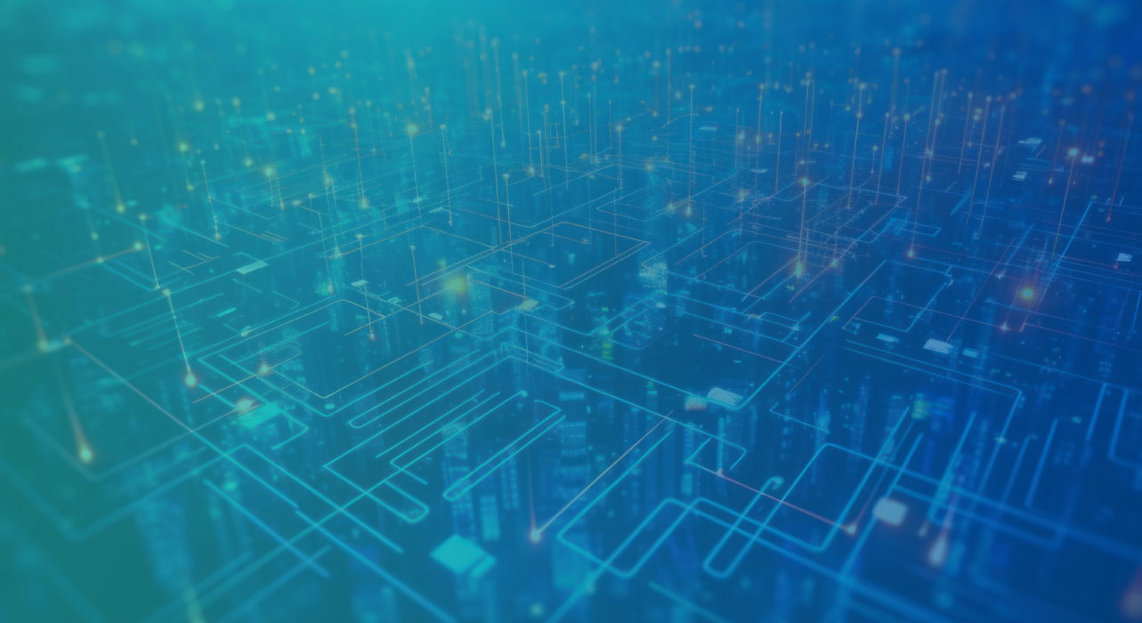 fundo azul e verde tecnológico